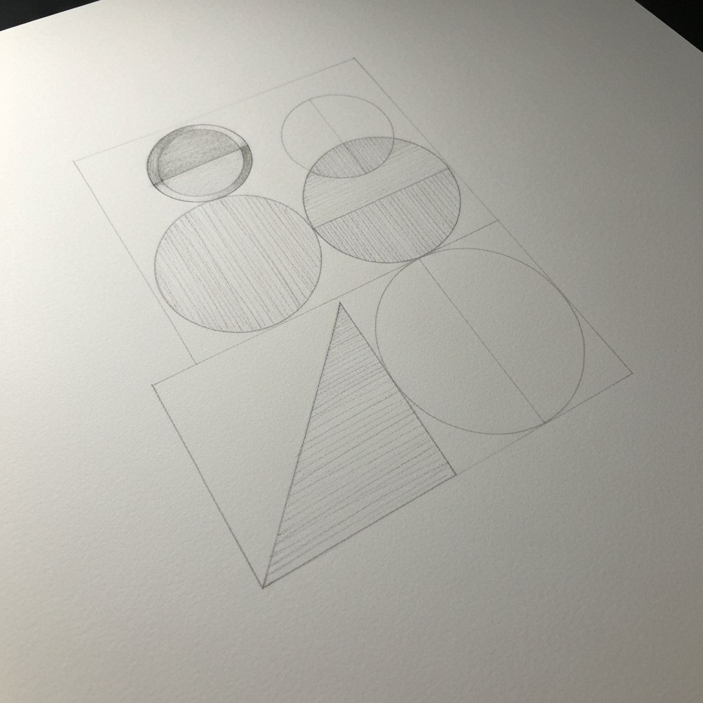 Abstract geometric composition in pencil